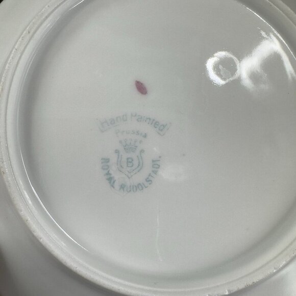 Royal Rudolstadt Prussia Porcelain Hand Painted Dish Plate Antique 6inch Set 2 - Picture 4 of 12